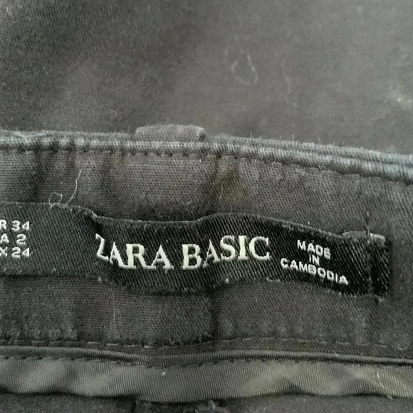Zara basic  black pants, mid rise, straight leg - Picture 4 of 5